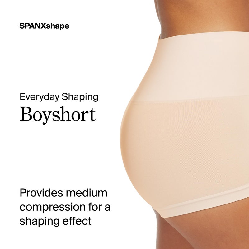 SPANX SPANXshape Everyday Shaping Boyshort - Comfortable Core Control Shapewear Underwear - Invisible Under Clothes - No-Show - Soft Nude - Large - Image 2
